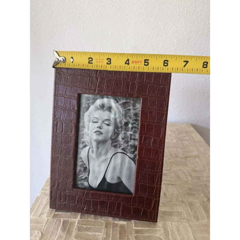 Vintage Embossed Genuine Leather Photo Frame
